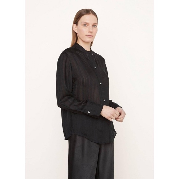 Vince Drapey Silk Blend Collar Shirt - Picture 2 of 9